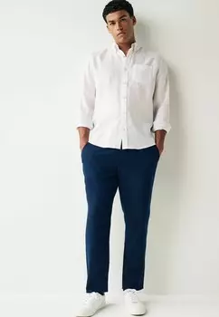 Чиносы REGULAR FIT LINEN STRAIGHT LEG DRAWSTRING Next, темно-синий