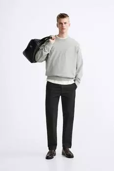 Чиносы с эластичным поясом ZARA, черный