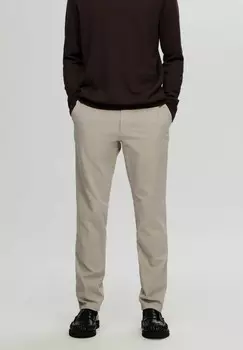 Чиносы SLH MILES STRUCTURE DYED Selected Homme, бежевый