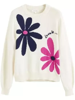 Chinti & Parker джемпер Love Is вязки интарсия, белый