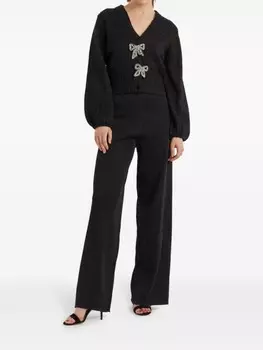 Chinti & Parker кардиган с бантом и брошью, черный