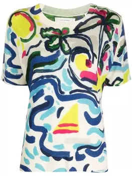 Chinti & Parker трикотажная футболка с графичным принтом, нейтральный цвет