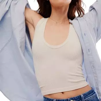 Чистая майка на бретелях Free People, экрю