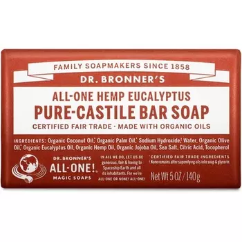 Чистое кастильское мыло 3 в 1 с эвкалиптом от Dr. Bronner, изготовленное с использованием органических масел Dr. Bronner's