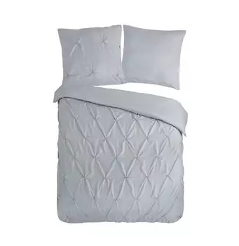 Чистое постельное белье «Элеганс» с вышивкой складок - Серебристо-серый - 135 Х 200 см - 100% микрофибра Muller Textil