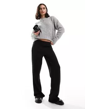 Чистые брюки из черного скуба - ЧЕРНЫЙ ASOS DESIGN