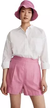 Чистые шорты без застежки из льна и хлопка Madewell, цвет Retro Pink