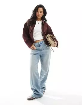 Чистый формальный бомбер в бордовом цвете ASOS DESIGN
