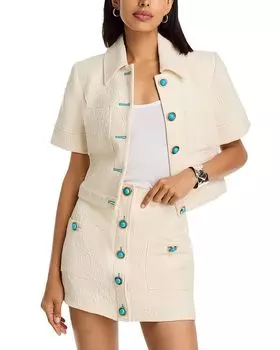 Чита Укороченная Куртка L'AGENCE, слоновая кость/кремовый