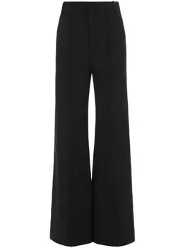 Chlo брюки-клеш из натуральной шерсти, черный