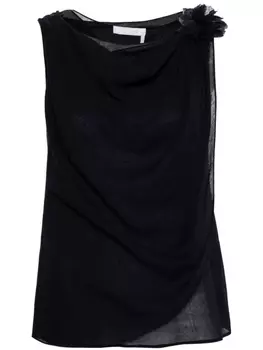 Chlo драпированный топ с брошью, синий