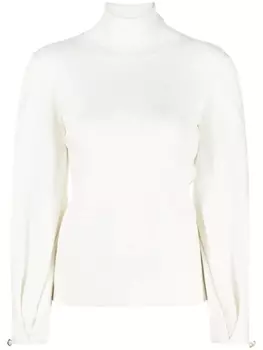 Chlo джемпер тонкой вязки с высоким воротником, нейтральный цвет