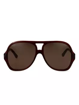 Chlo Eyewear массивные солнцезащитные очки-пилоты, коричневый