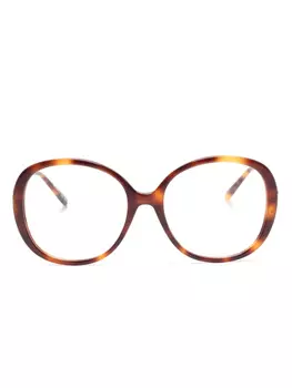 Chlo Eyewear очки в массивной оправе черепаховой расцветки, коричневый