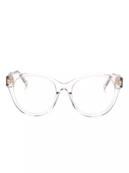 Chlo Eyewear очки в прозрачной оправе с логотипом, розовый