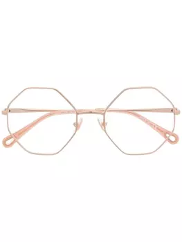 Chlo Eyewear очки в восьмиугольной оправе, золотистый