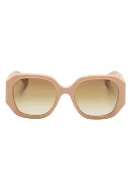 Chlo Eyewear солнцезащитные очки Marcie в массивной оправе, нейтральный цвет