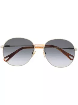 Chlo Eyewear солнцезащитные очки-пилоты с логотипом, золотистый