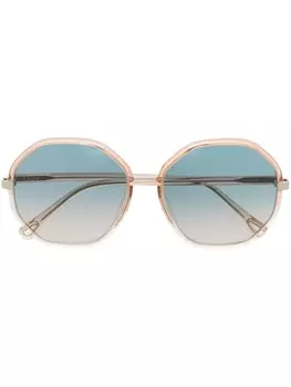 Chlo Eyewear солнцезащитные очки в круглой оправе, оранжевый