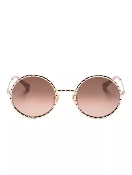 Chlo Eyewear солнцезащитные очки в круглой оправе, золотистый