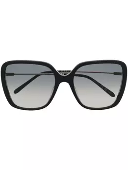 Chlo Eyewear солнцезащитные очки в квадратной оправе с логотипом, черный