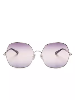 Chlo Eyewear солнцезащитные очки в массивной оправе, серебряный