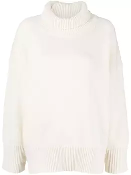 Chlo кашемировый свитер с высоким воротником, нейтральный цвет