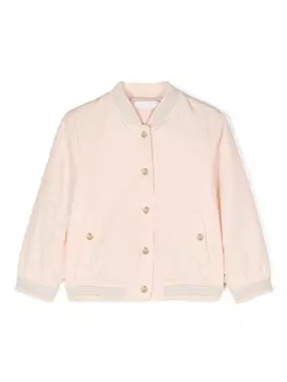 Chlo Kids бомбер с вышитым логотипом, розовый