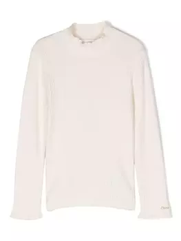 Chlo Kids джемпер с оборками, нейтральный цвет