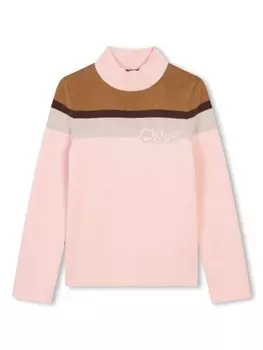 Chlo Kids джемпер с высоким воротником, розовый