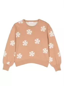 Chlo Kids джемпер вязки интарсия, нейтральный цвет