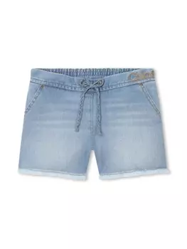 Chlo Kids джинсовые шорты с вышитым логотипом, синий