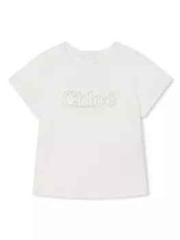 Chlo Kids футболка с логотипом, белый