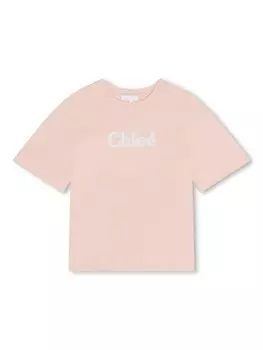 Chlo Kids футболка с логотипом, розовый
