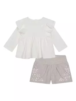 Chlo Kids комплект из топа и шортов из органического хлопка, белый