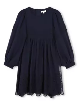 Chlo Kids многослойное шелковое платье, синий