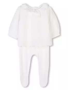 Chlo Kids пижама с оборками, белый
