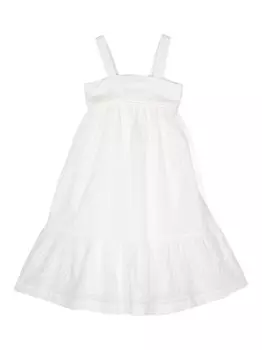 Chlo Kids платье без рукавов с вышивкой, белый