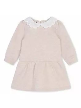 Chlo Kids платье из органического хлопка с контрастным воротником, нейтральный цвет