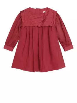 Chlo Kids платье с длинными рукавами и фестонами, розовый