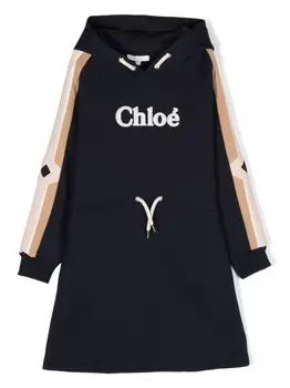 Chlo Kids платье с логотипом, синий