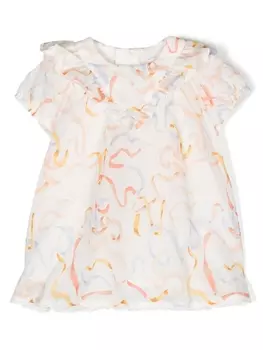 Chlo Kids платье с принтом, белый