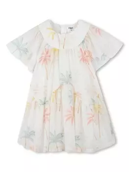 Chlo Kids платье с принтом, белый