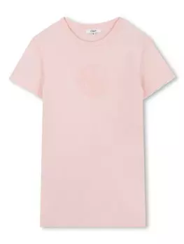 Chlo Kids платье с вышитым логотипом, розовый