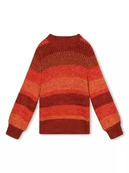 Chlo Kids полосатый джемпер с вышитым логотипом, красный