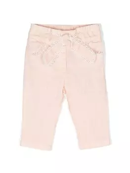 Chlo Kids прямые брюки с завязками, розовый
