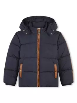 Chlo Kids пуховик с контрастной отделкой, синий