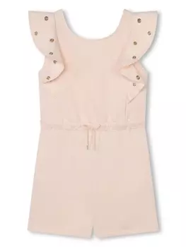 Chlo Kids ромпер из органического хлопка с оборками, розовый