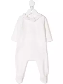 Chlo Kids ромпер с оборками на воротнике, белый