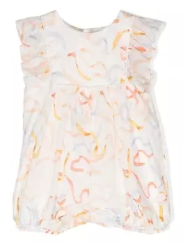 Chlo Kids ромпер с принтом, белый